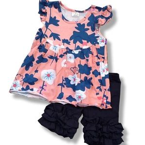 Girls ruffle shorts & shirt set